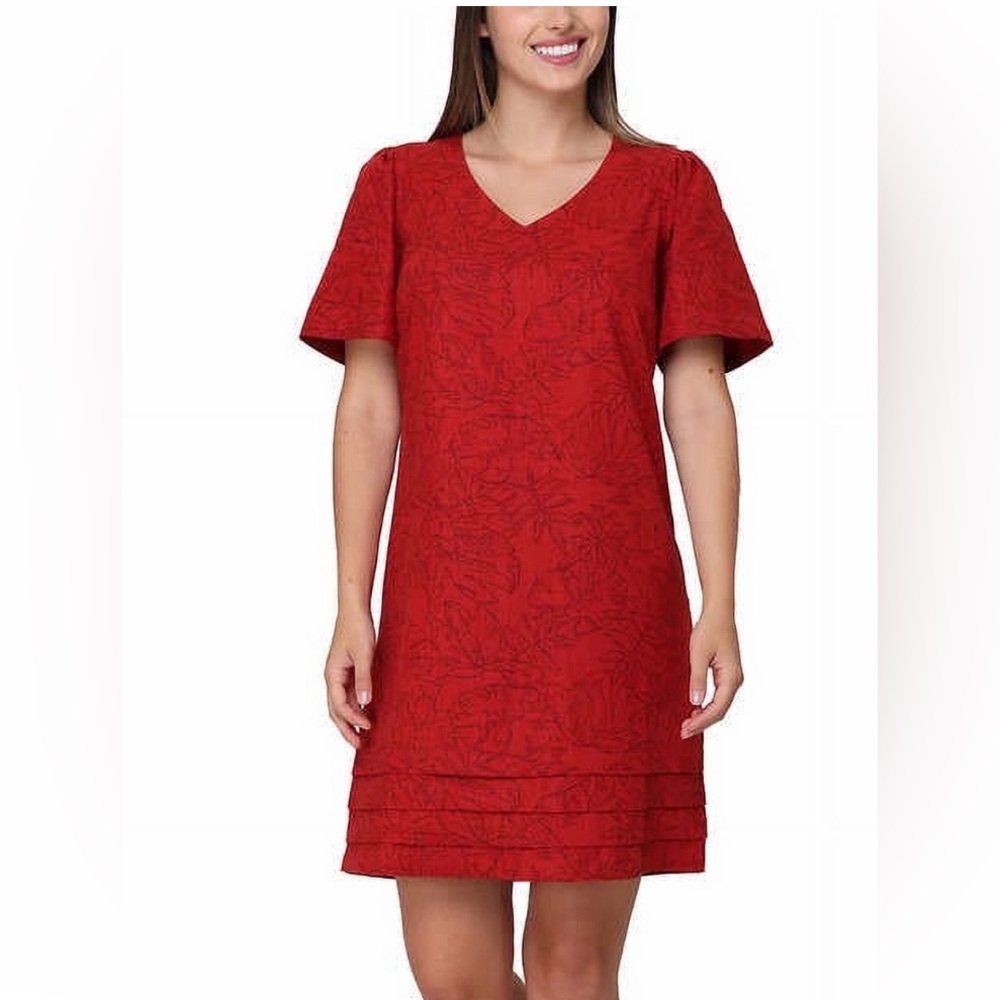 Nicole Miller Ladies' Linen Blend Dress | Red/Orange, Large